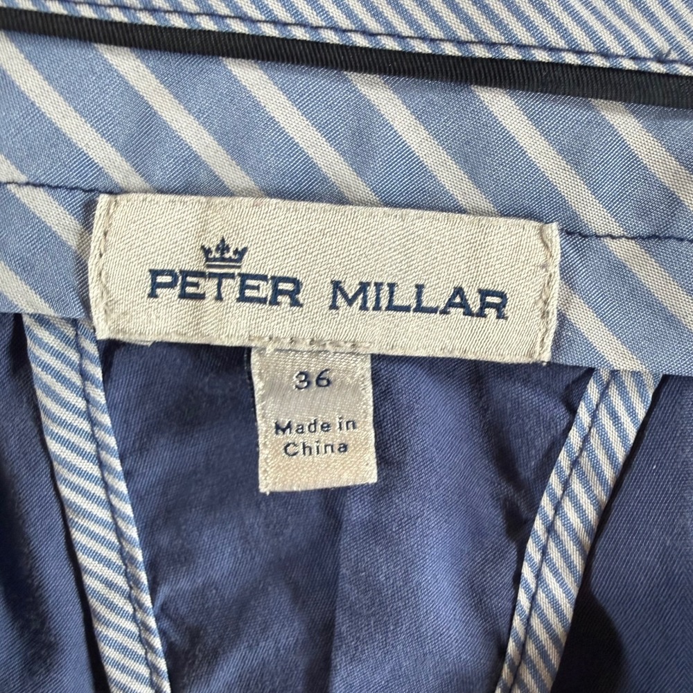 Peter Millar Shorts 36 Blue Cotton Blend Flat Front MS20B01 20709 - Picture 2 of 8
